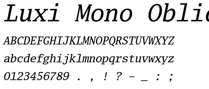 Luxi Mono Oblique font